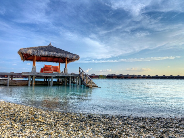 Das Tropical Maldives Resort good Destination Wallpaper 640x480