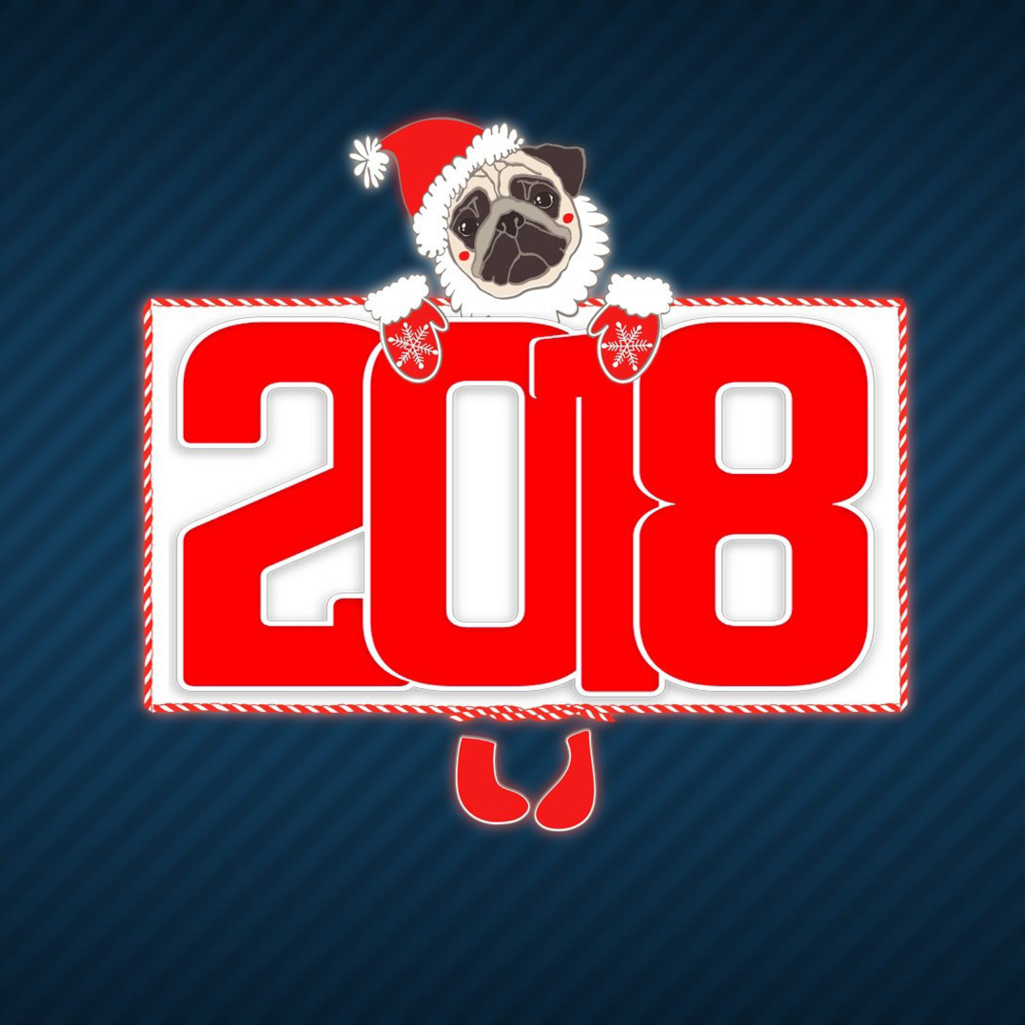 Обои 2018 New Year Chinese horoscope year of the Dog 2048x2048