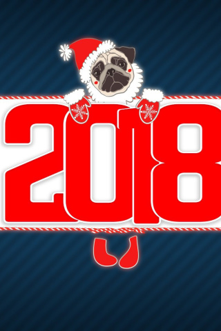 2018 New Year Chinese horoscope year of the Dog wallpaper 320x480