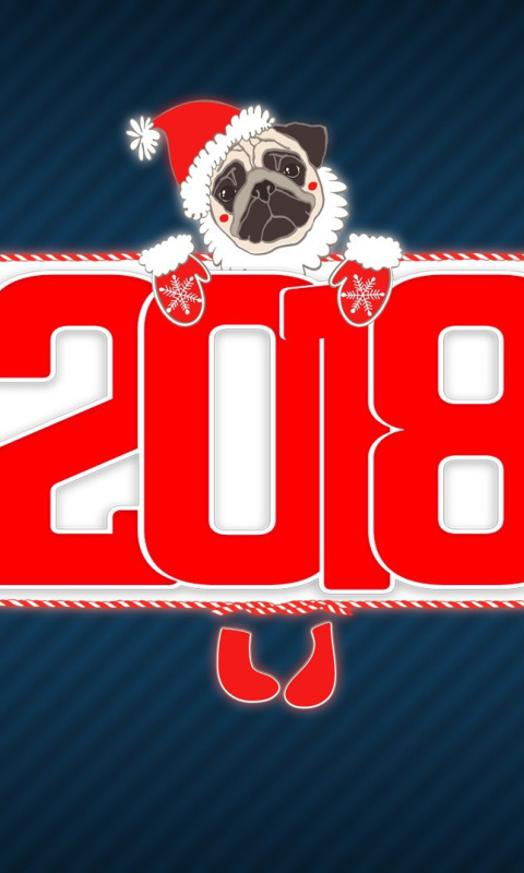 2018 New Year Chinese horoscope year of the Dog wallpaper 480x800