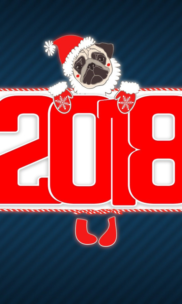Обои 2018 New Year Chinese horoscope year of the Dog 768x1280