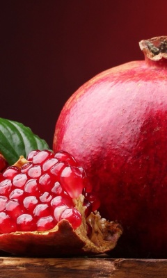 Ripe fruit pomegranate wallpaper 240x400