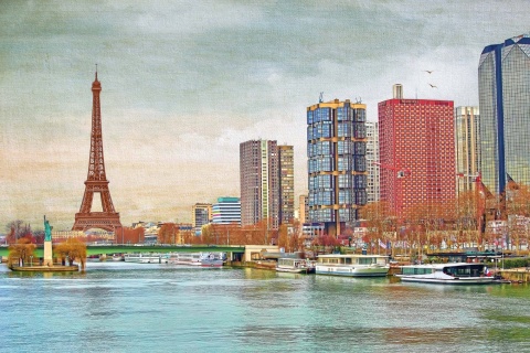 Fondo de pantalla Eiffel Tower and Paris 16th District 480x320