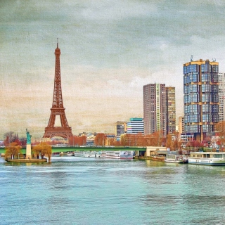 Обои Eiffel Tower and Paris 16th District для телефона и на рабочий стол 208x208