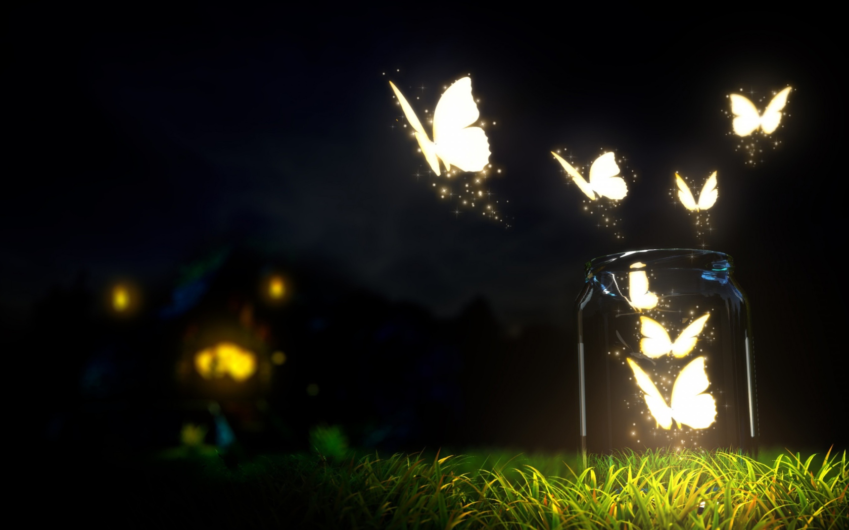 Screenshot №1 pro téma Light Butterflies 1680x1050