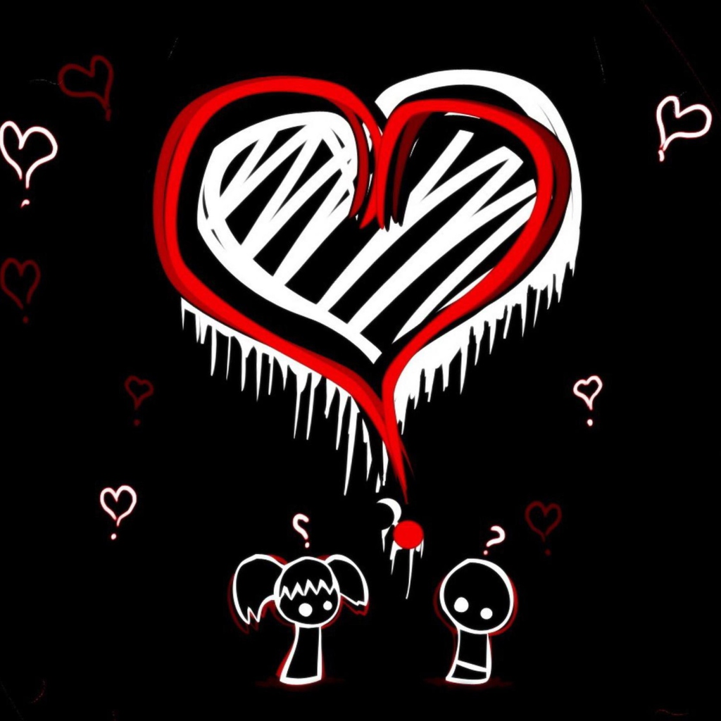 Das Emo Hearts Wallpaper 1024x1024