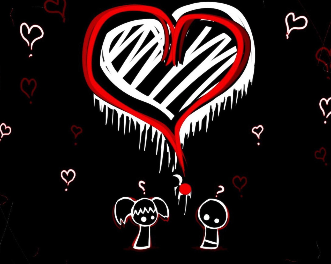 Обои Emo Hearts 1280x1024