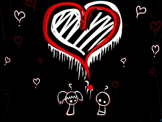 Emo Hearts wallpaper 640x480