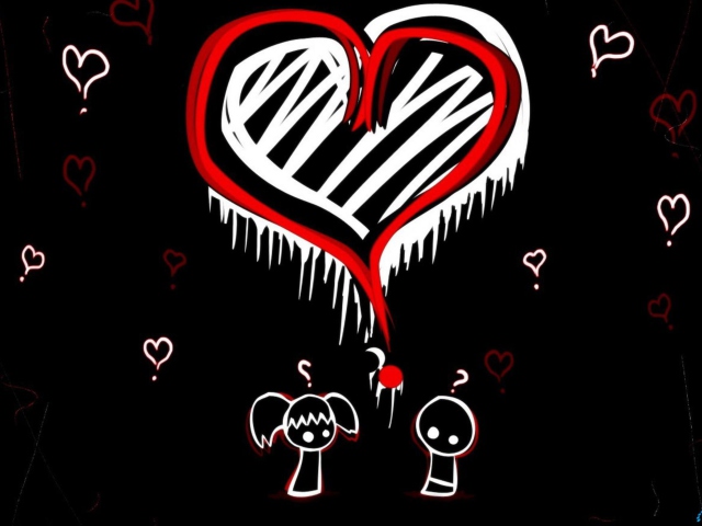 Fondo de pantalla Emo Hearts 640x480