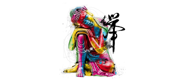 Colorful Buddha wallpaper 720x320
