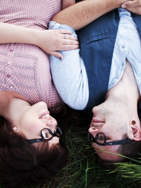 Nice Couple In Glasses wallpaper 480x640