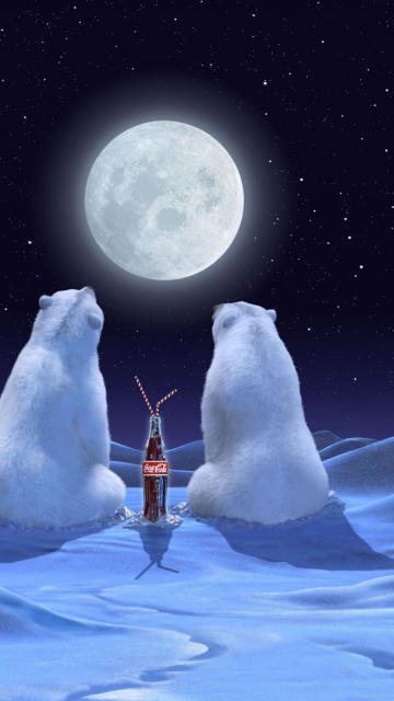 Das Polar Bears And Coca Cola Wallpaper 360x640