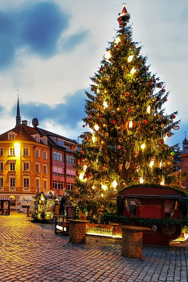 Sfondi Riga Christmas Market 640x960