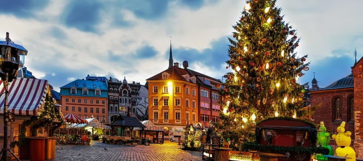 Fondo de pantalla Riga Christmas Market 720x320