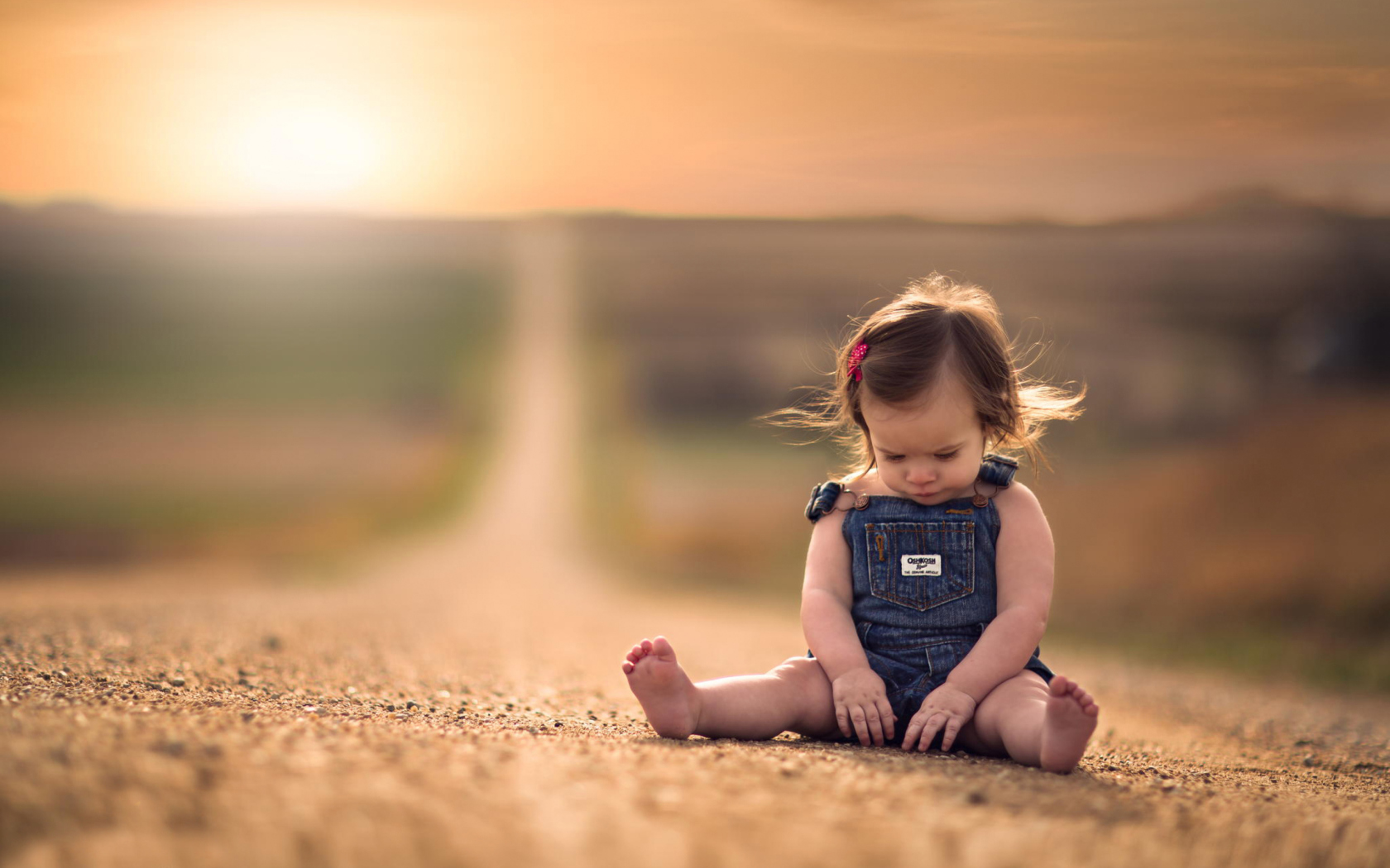 Grumpy Child On Road wallpaper 1680x1050