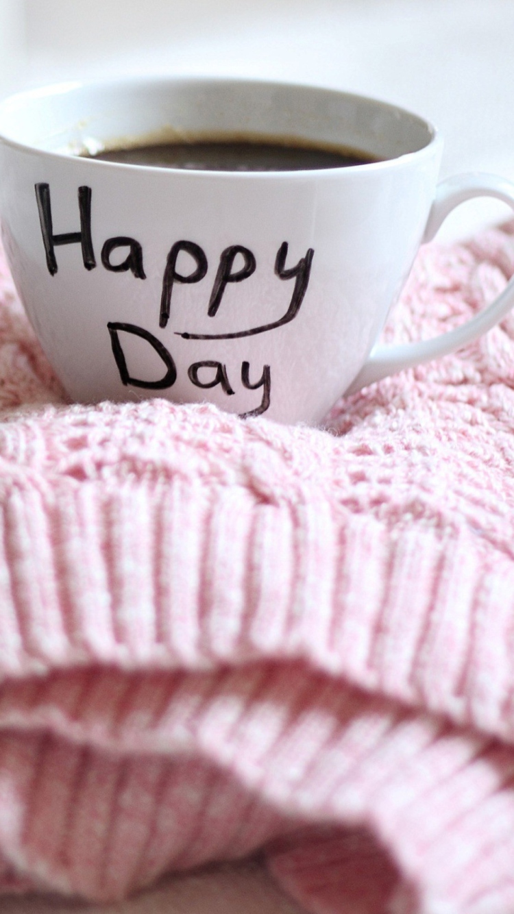 Das Happy Day Coffee Wallpaper 750x1334