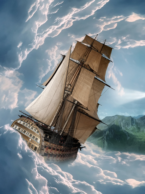 Fondo de pantalla Big Ship In Storm 480x640