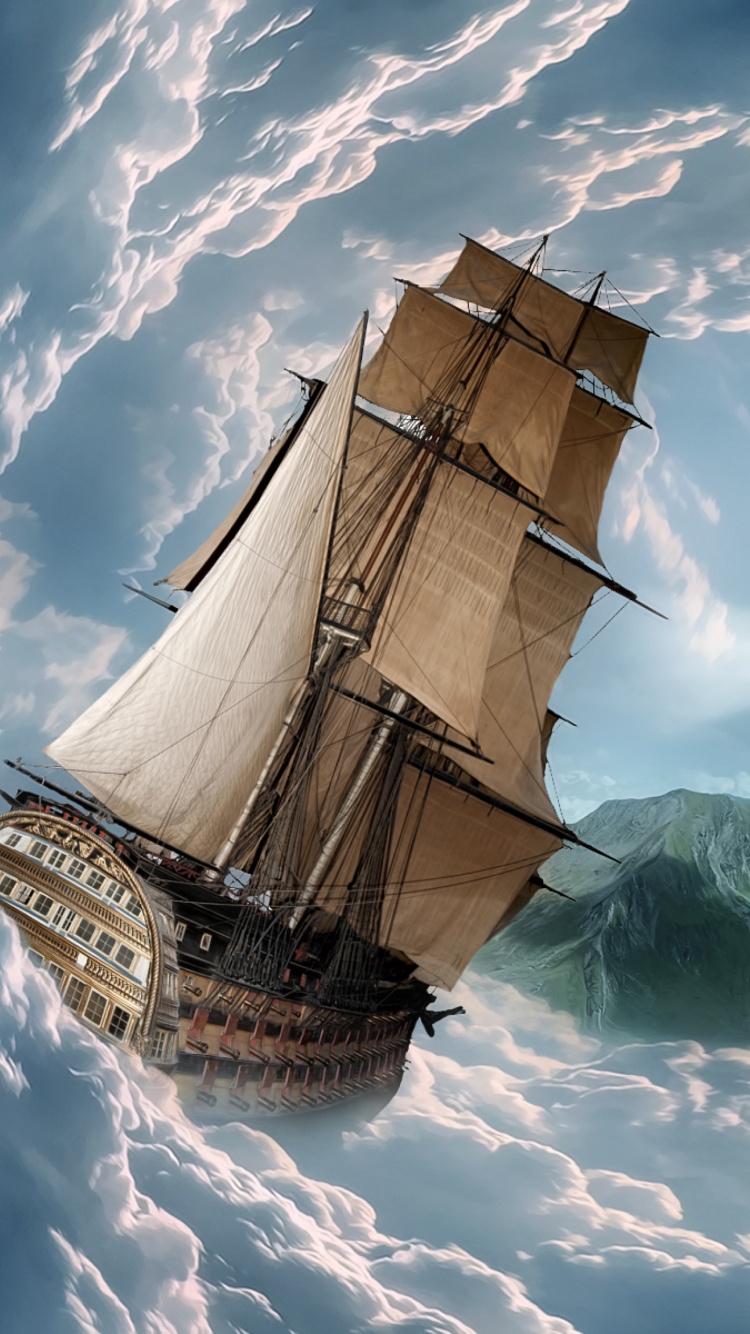 Das Big Ship In Storm Wallpaper 750x1334