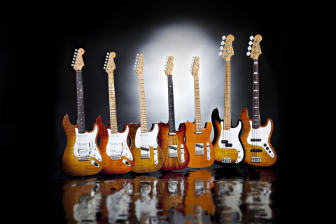 Das Fender Guitars Series Wallpaper 480x320