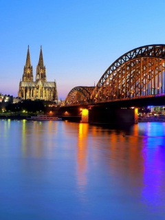 Fondo de pantalla Cologne Cathedral HDR 240x320