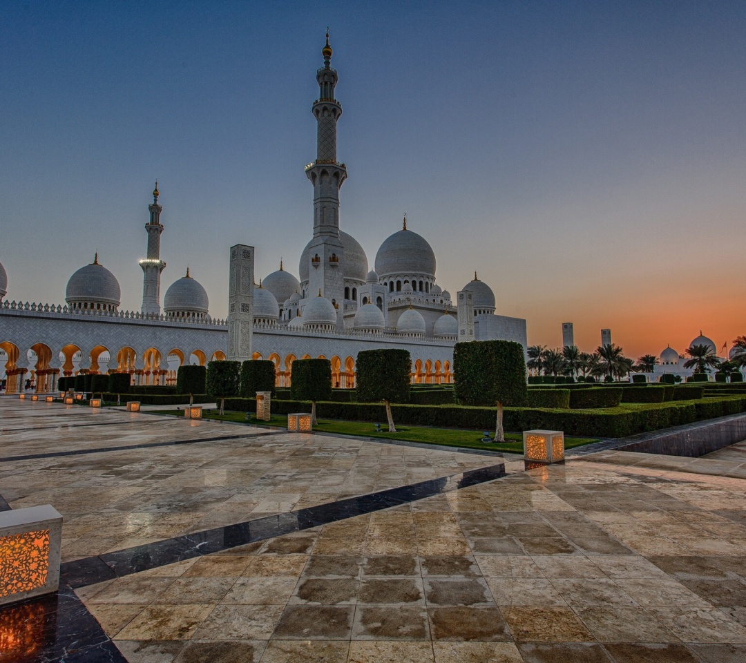 Обои Sheikh Zayed Grand Mosque in Abu Dhabi 1080x960