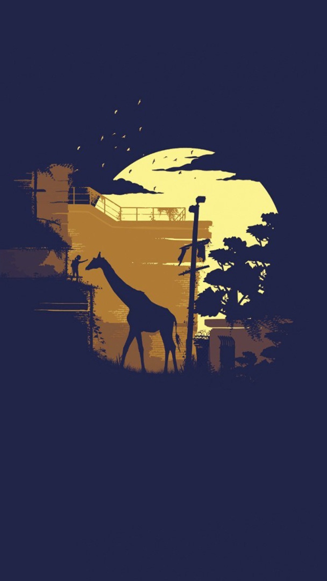 Das Giraffe Illustration Wallpaper 640x1136
