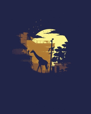 Kostenloses Giraffe Illustration Wallpaper für Nokia Lumia 925