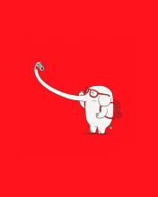 Elephant On Red Backgrpund wallpaper 176x220