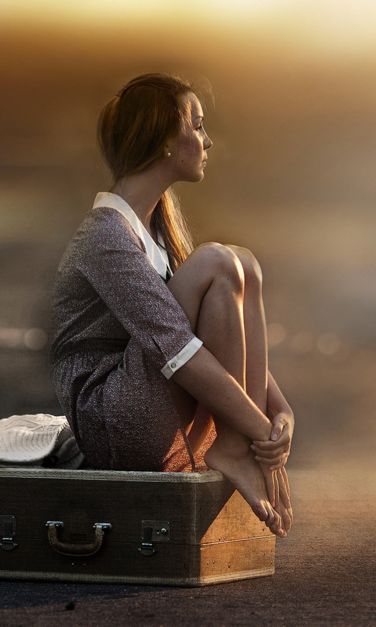 Girl's Deep Thoughts wallpaper 768x1280