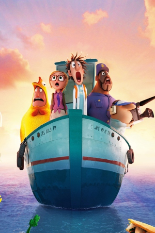 Das Cloudy With Chance Of Meatballs 2 2013 Wallpaper 320x480