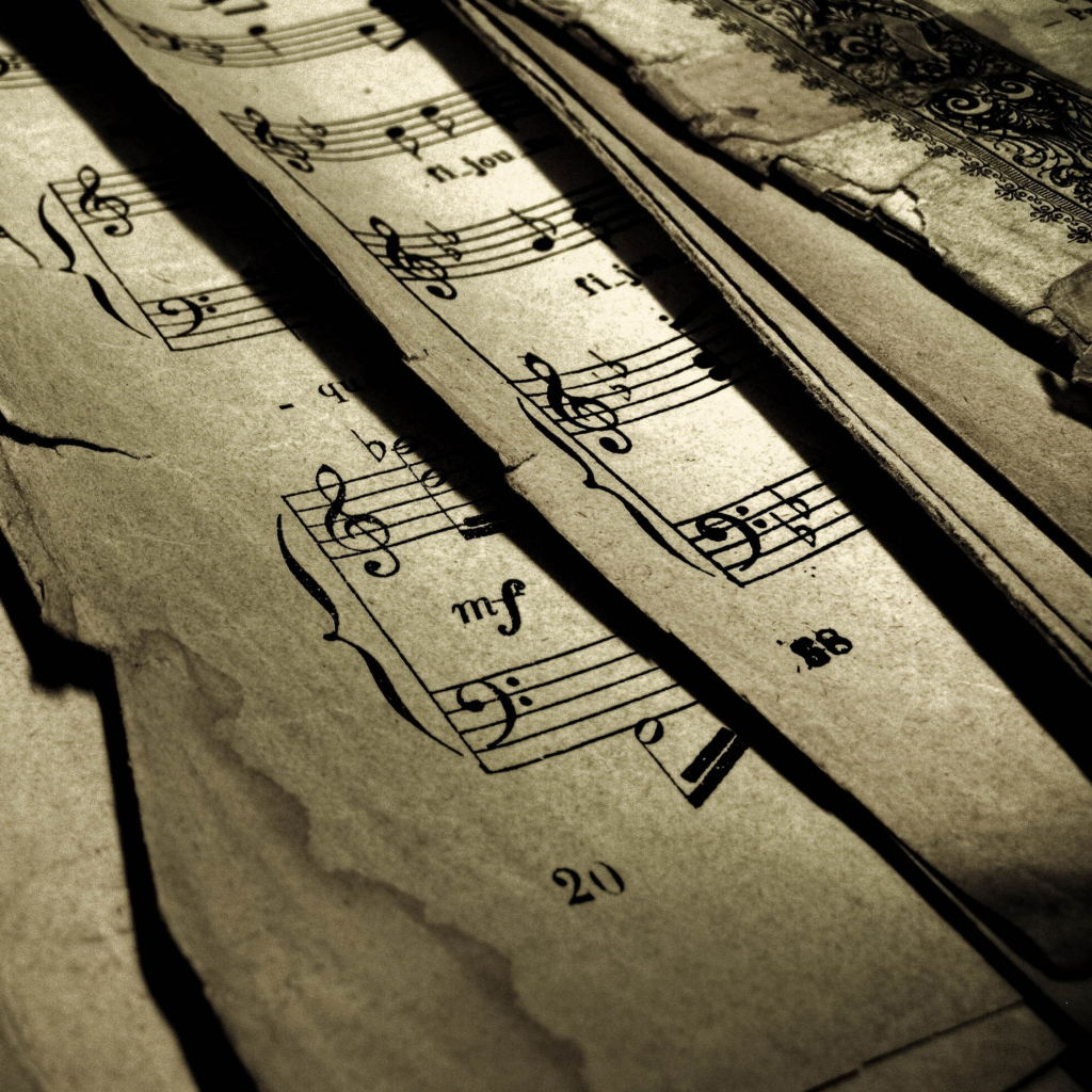 Old Music Sheets wallpaper 1024x1024