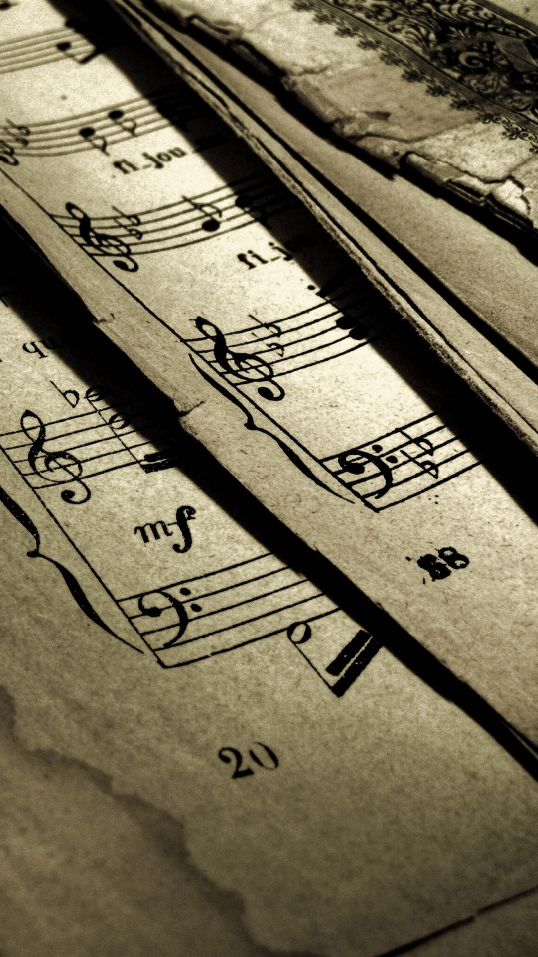 Old Music Sheets wallpaper 1080x1920