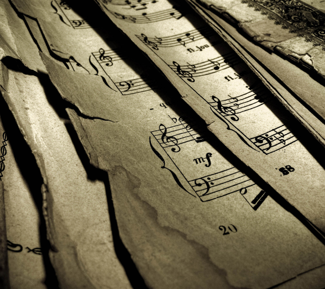 Old Music Sheets wallpaper 1080x960