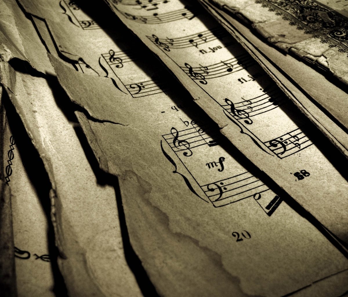 Old Music Sheets wallpaper 1200x1024