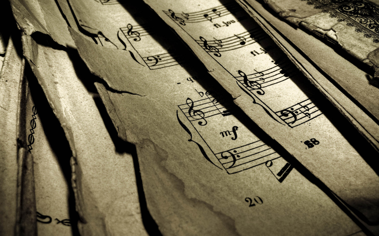 Old Music Sheets wallpaper 1280x800