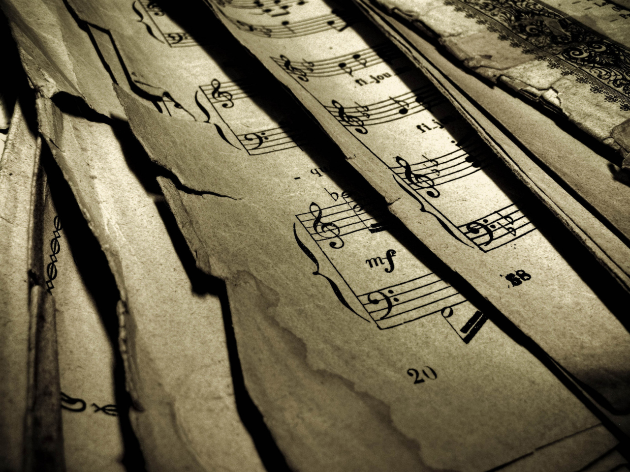 Old Music Sheets wallpaper 1280x960