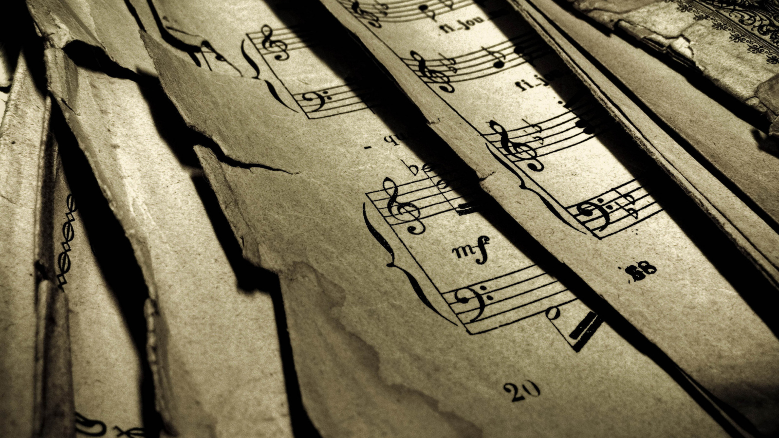 Old Music Sheets wallpaper 1600x900