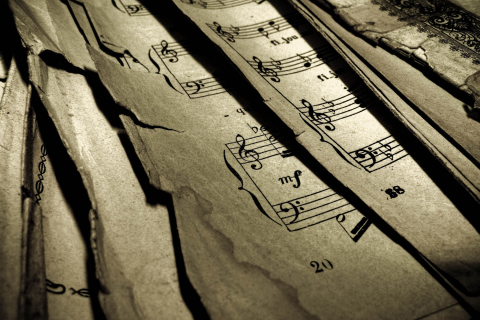 Old Music Sheets wallpaper 480x320