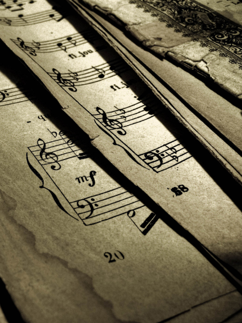 Old Music Sheets wallpaper 480x640