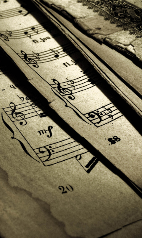 Old Music Sheets wallpaper 480x800
