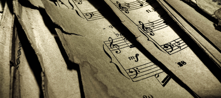 Das Old Music Sheets Wallpaper 720x320