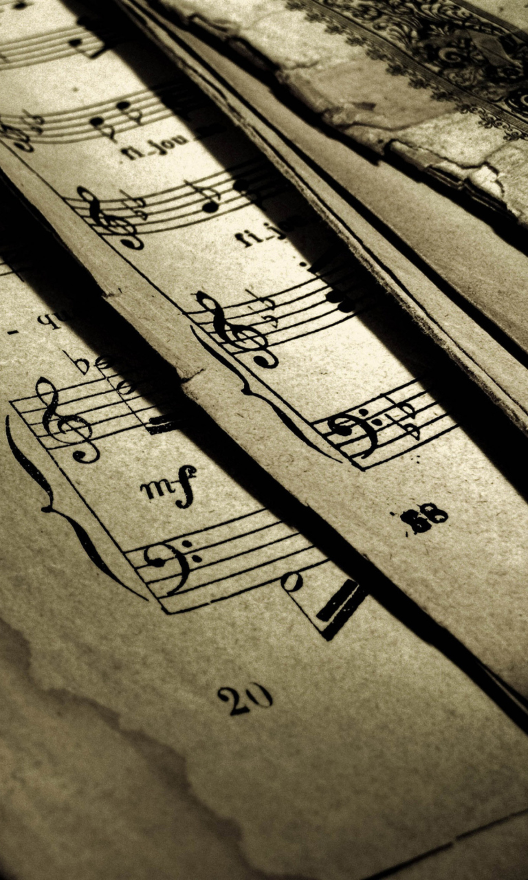 Das Old Music Sheets Wallpaper 768x1280