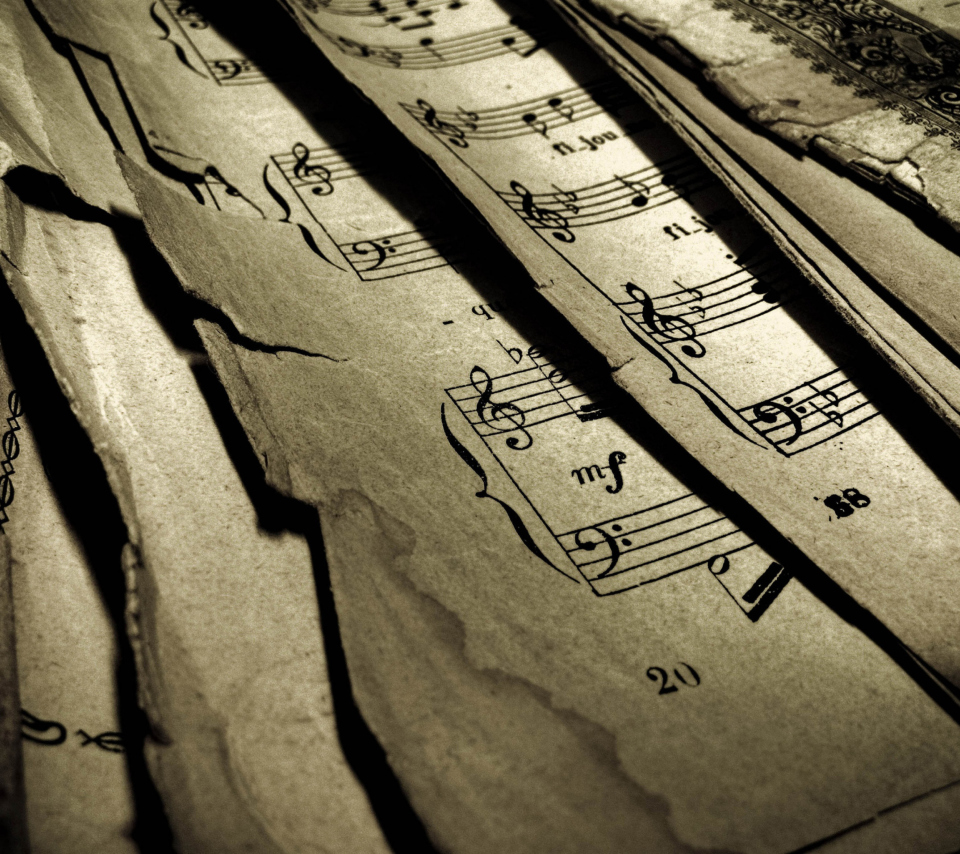 Old Music Sheets wallpaper 960x854