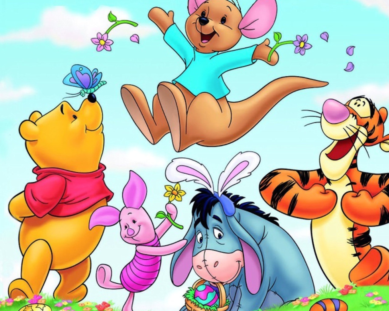 Winnie The Pooh Easter wallpaper 1280x1024