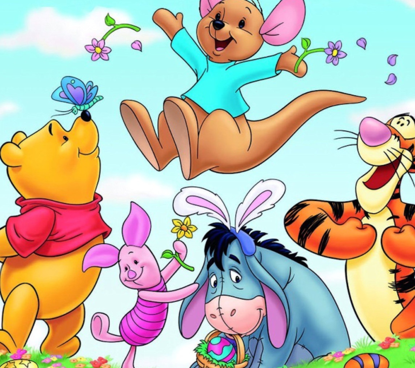 Обои Winnie The Pooh Easter 1440x1280