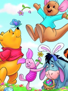 Обои Winnie The Pooh Easter 240x320