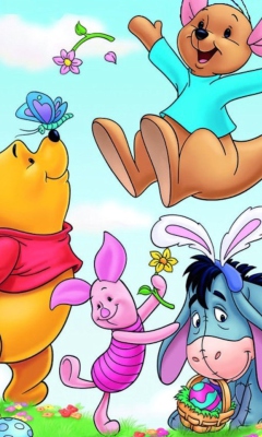 Обои Winnie The Pooh Easter 240x400
