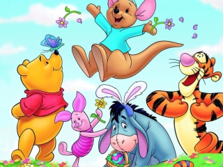 Das Winnie The Pooh Easter Wallpaper 320x240
