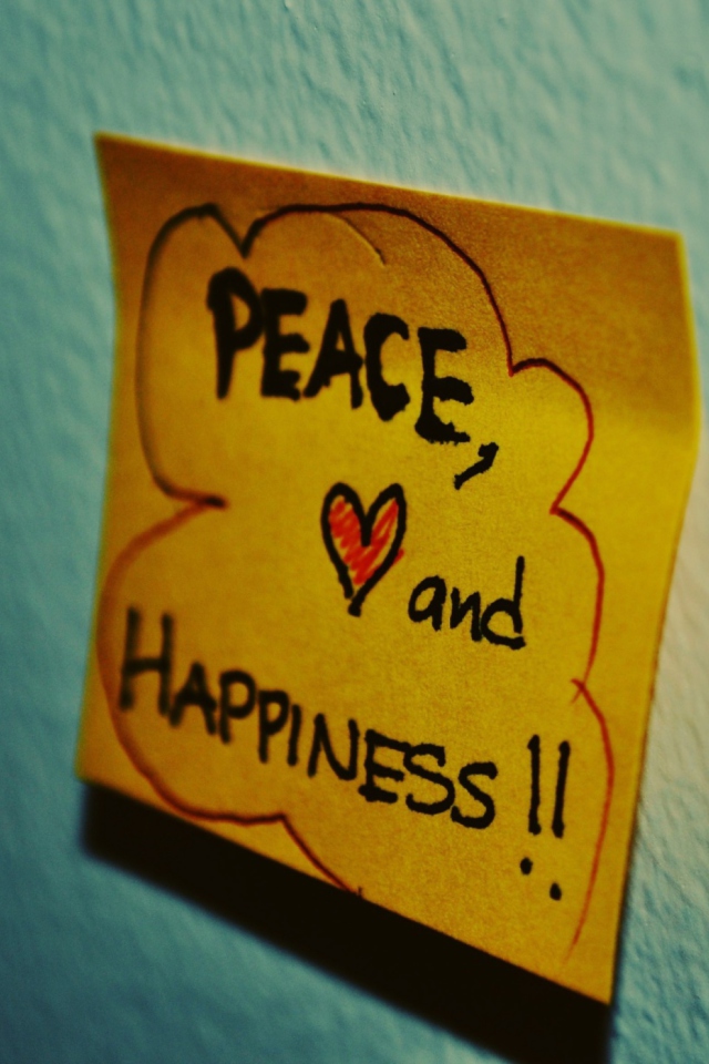 Sfondi Peace Love And Happiness 640x960