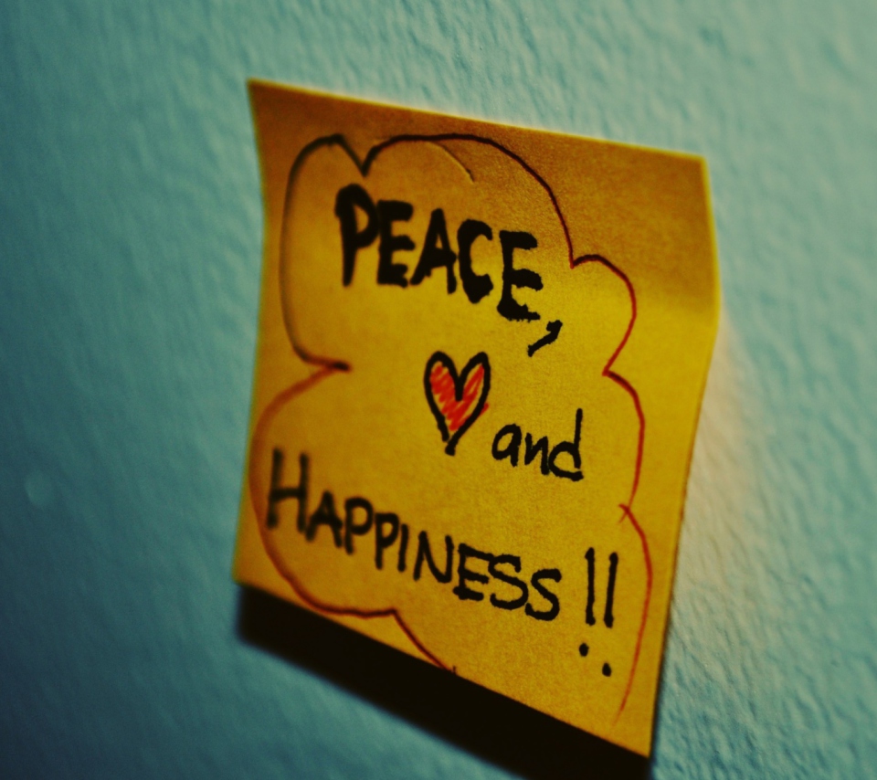 Das Peace Love And Happiness Wallpaper 960x854